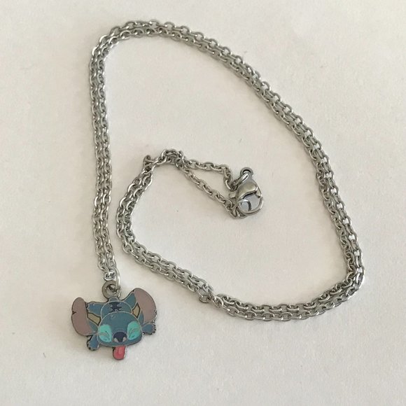 Vintage Disney Lilo & Stitch Necklace Charm Aulani Hawaii Ohana Disneyana 18" - Picture 3 of 5